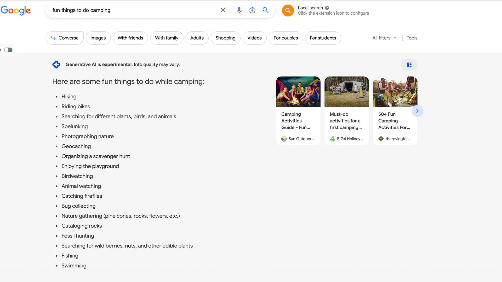 Résultats SEG Serp