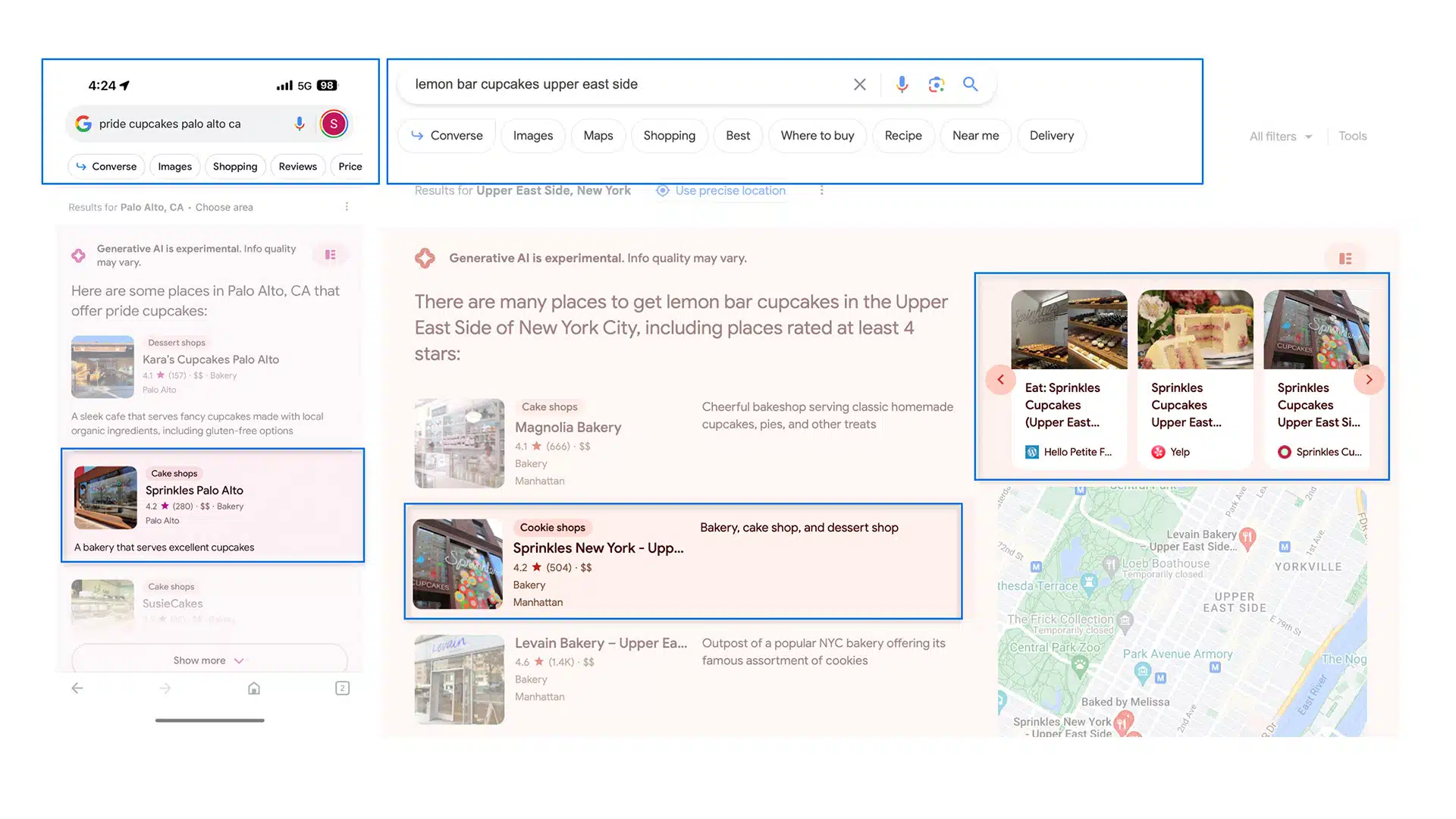 Résultats SERP locaux Planète de recherche propulsée par l'IA