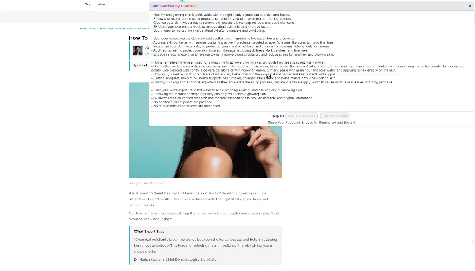 Résumer les pages des concurrents
