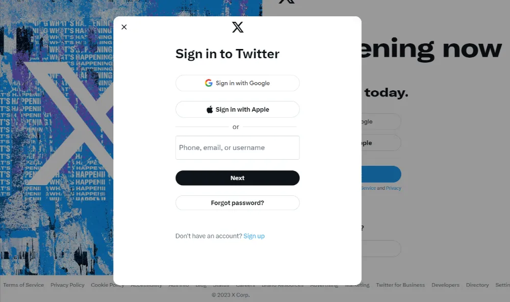 Connexion Twitter