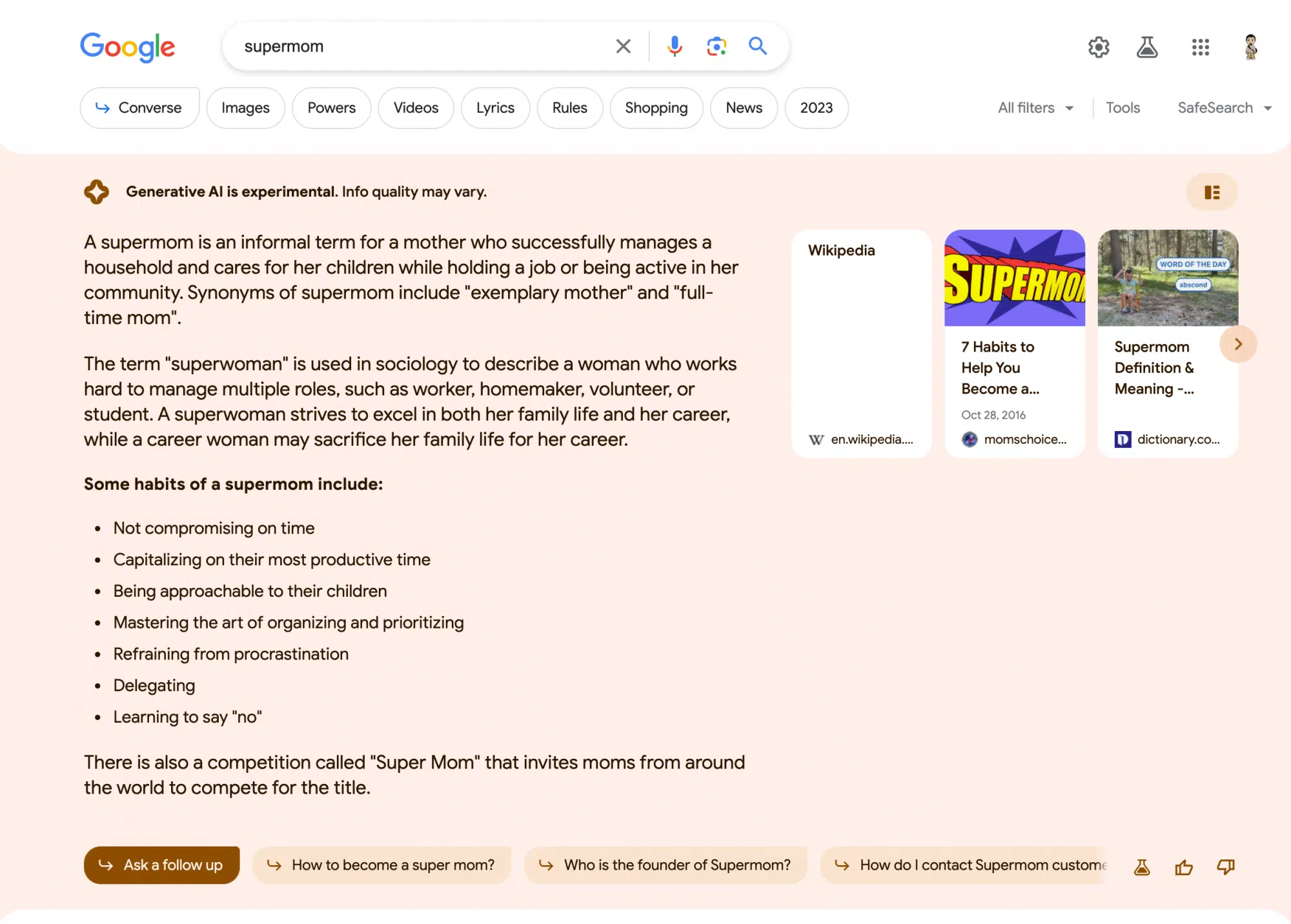 Google Sge Pas de liens Supermom 1692295006