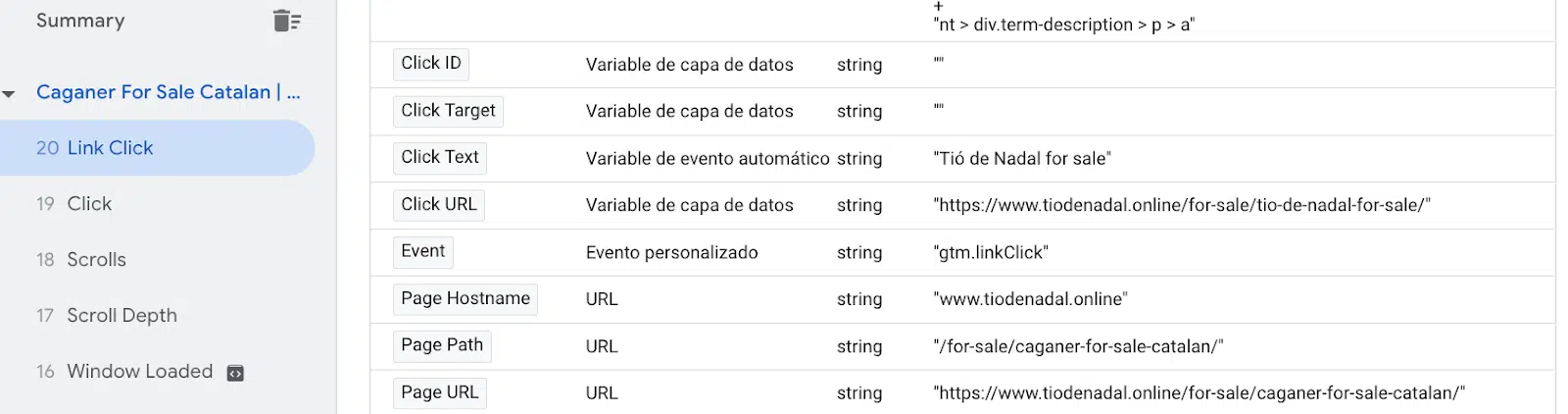 Variables déclenchées