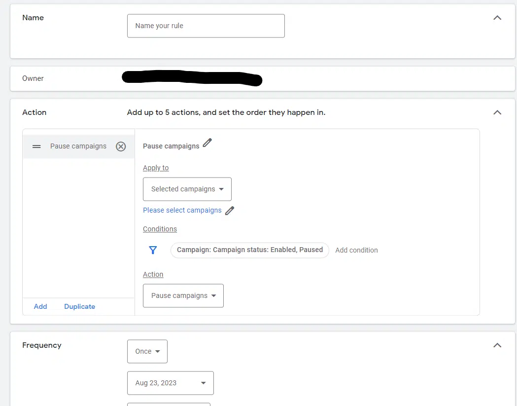 Google Ads – Suspendre automatiquement les campagnes