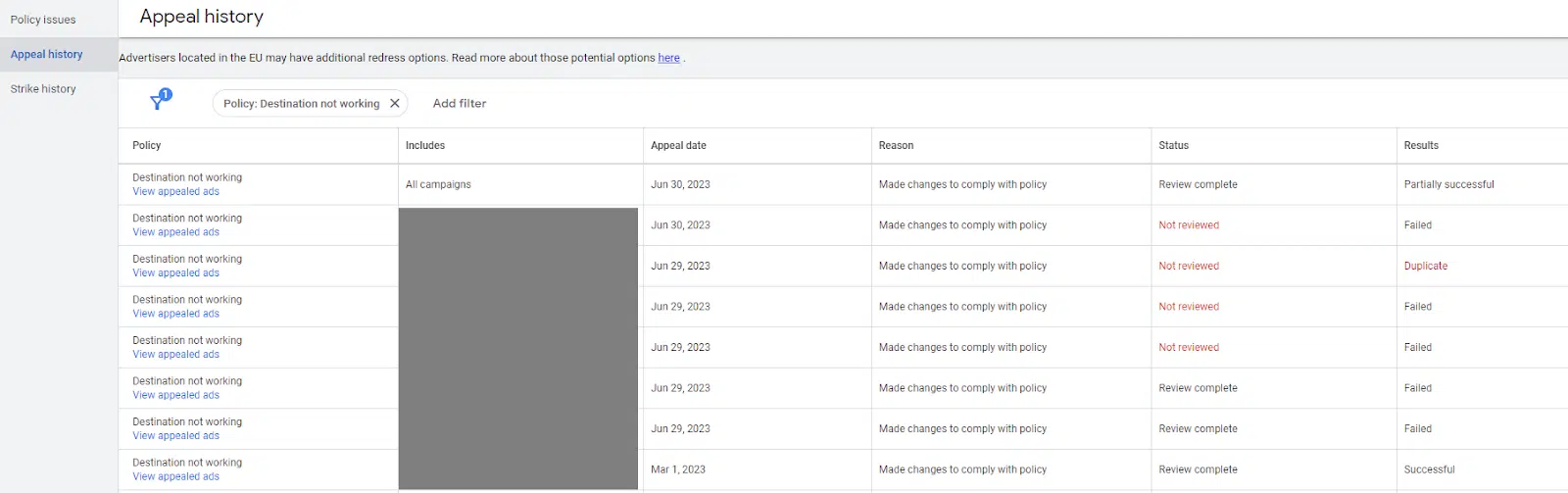 Google Ads – Gestionnaire des règles