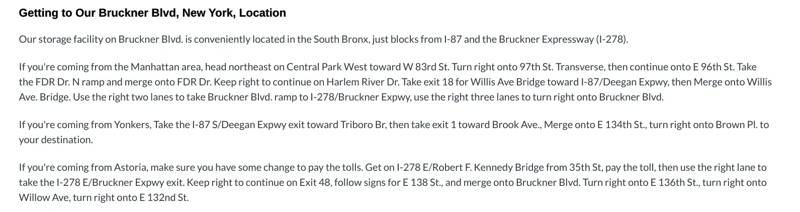 Fournir des directions vers votre emplacement commercial
