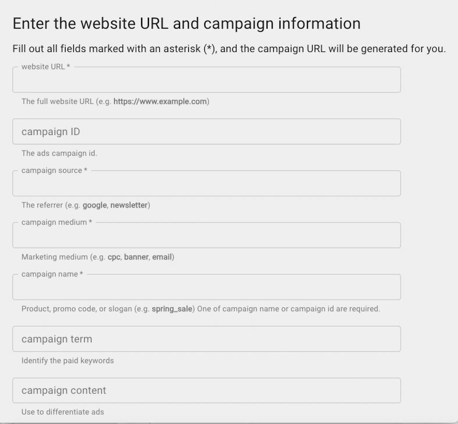 Générateur d'URL de campagne de Google