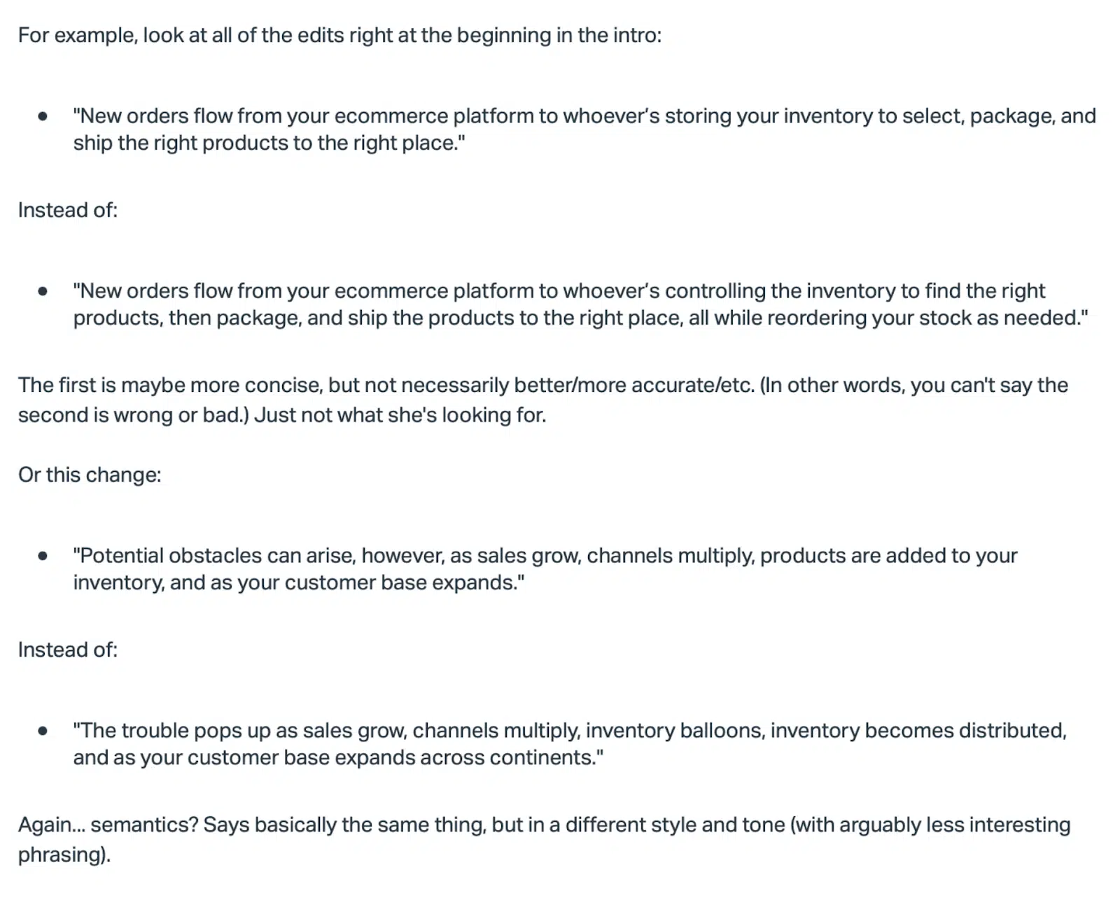 Style et ton différents dans l'écriture