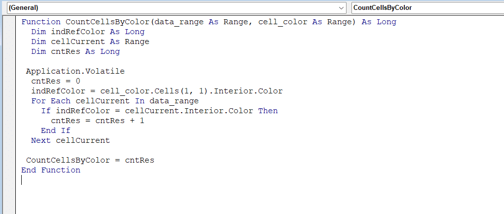 Compter les cellules par couleur dans Excel