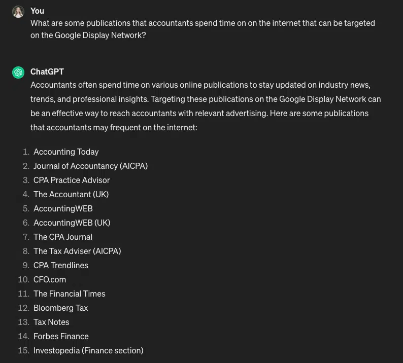 Emplacements d'affichage ChatGPT PPC