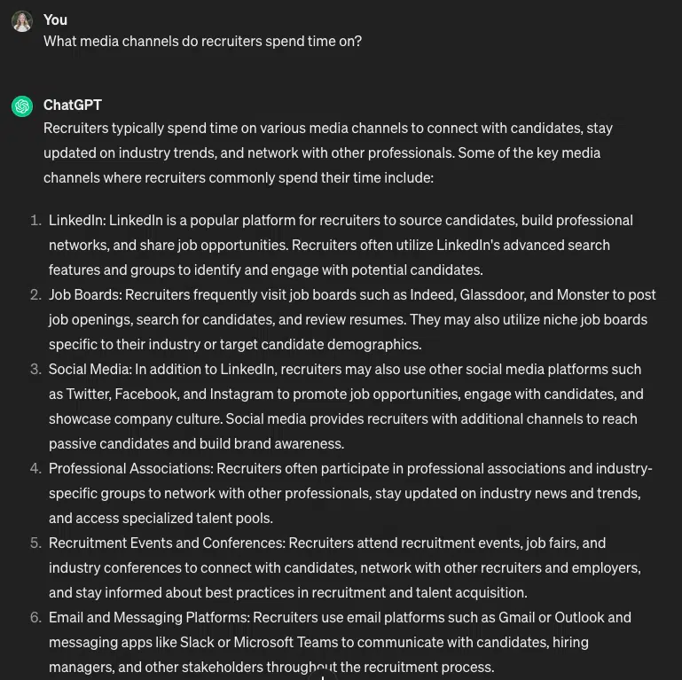 Recherche d'audience ChatGPT PPC