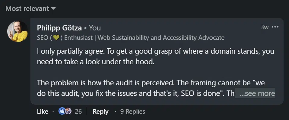 Philipp Goetza - Commentaire LinkedIn