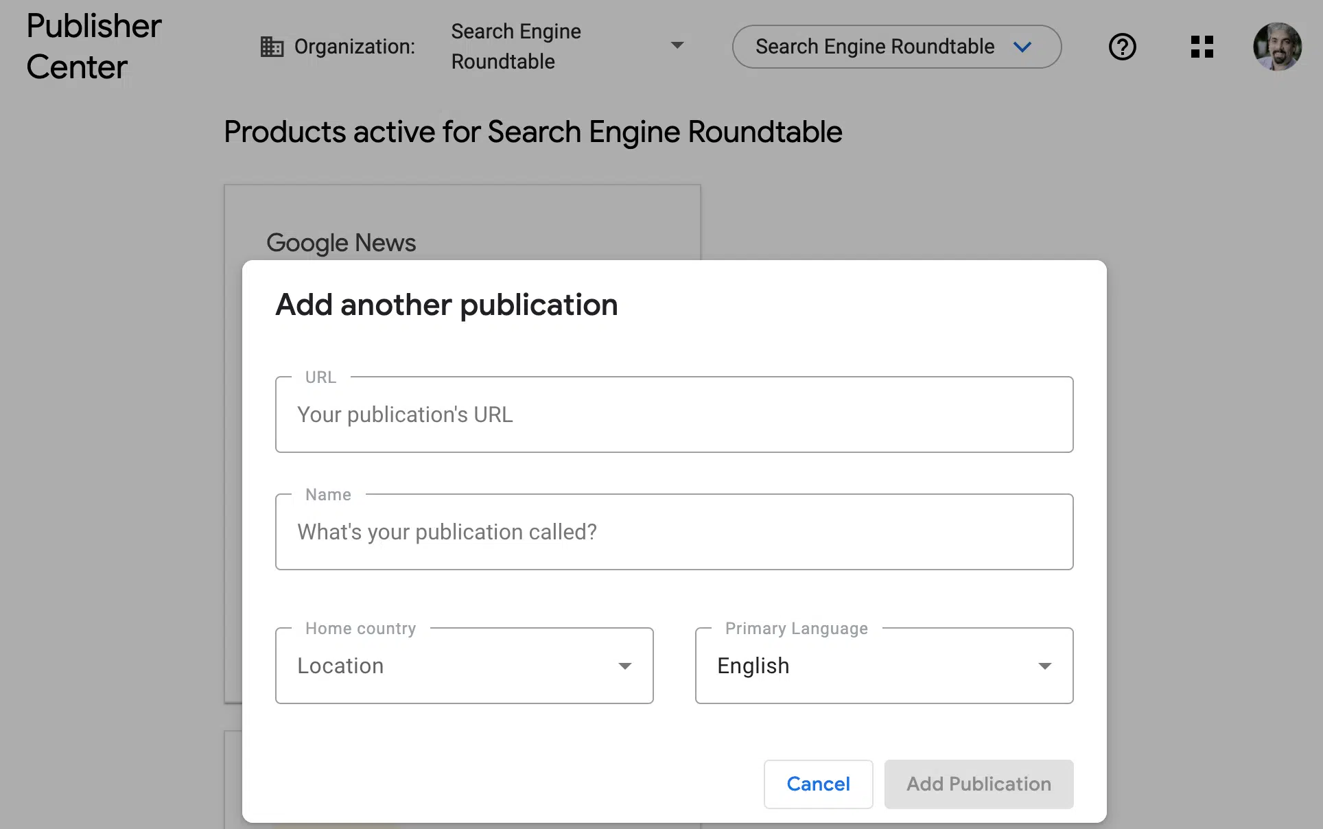 Google Publisher Center Ajouter une publication