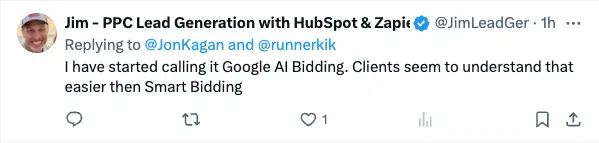 Tweet d'enchères sur l'IA de Google