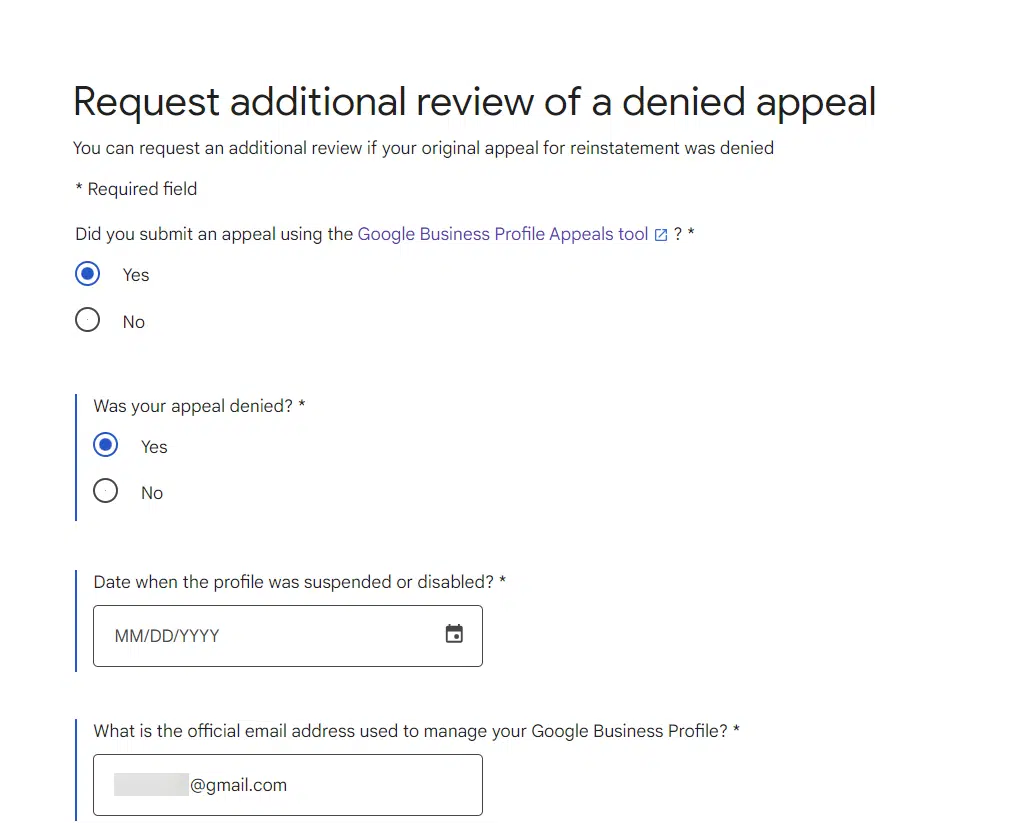 Demander un examen supplémentaire d'un appel refusé