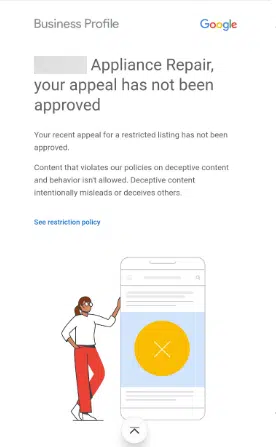 E-mail non approuvé