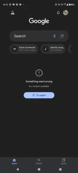 Google Discover cassé