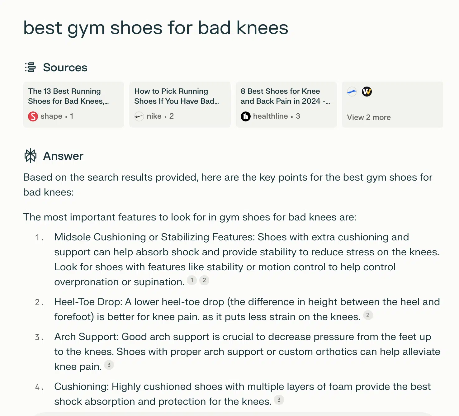 Perplexité – Les meilleures chaussures de sport pour les mauvais genoux