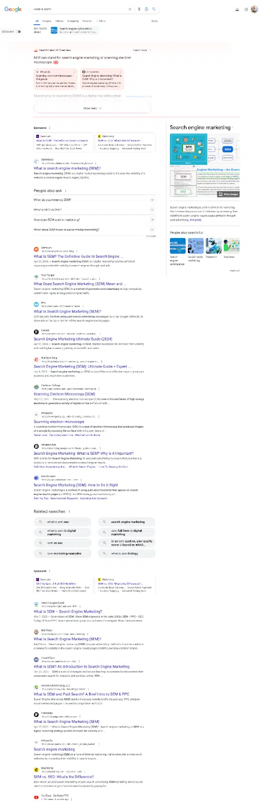 Exemples de SERP avec une position de numéro un abaissée
