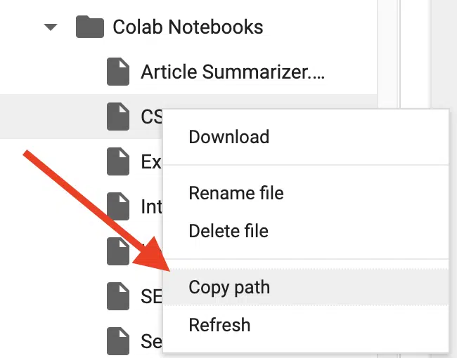 Comment se connecter à Google Drive - Copier le chemin