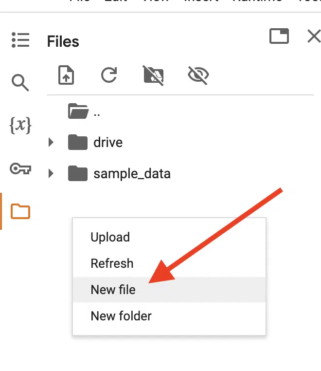 Comment créer de nouveaux fichiers directement dans Google Colab