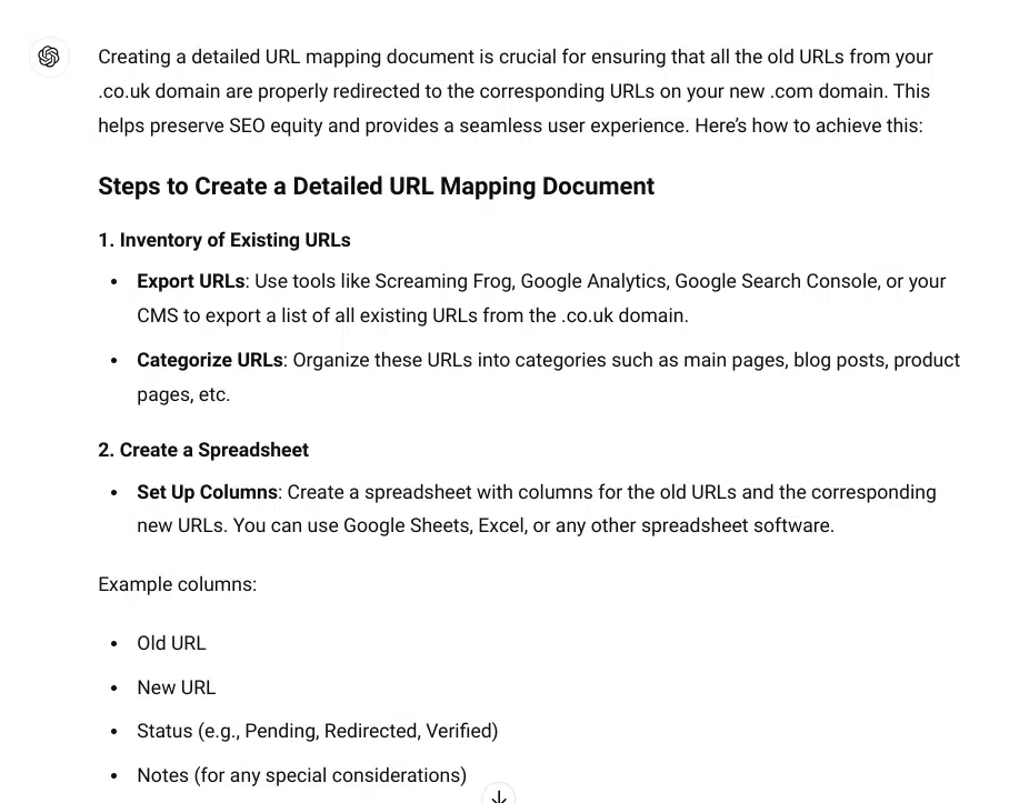 Listes de contrôle SEO ChatGPT avec éléments d'action