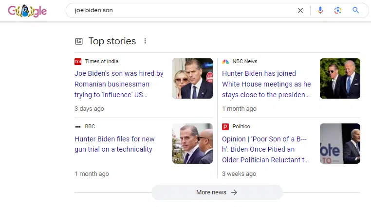 Le fils de Joe Biden - Google Top Stories
