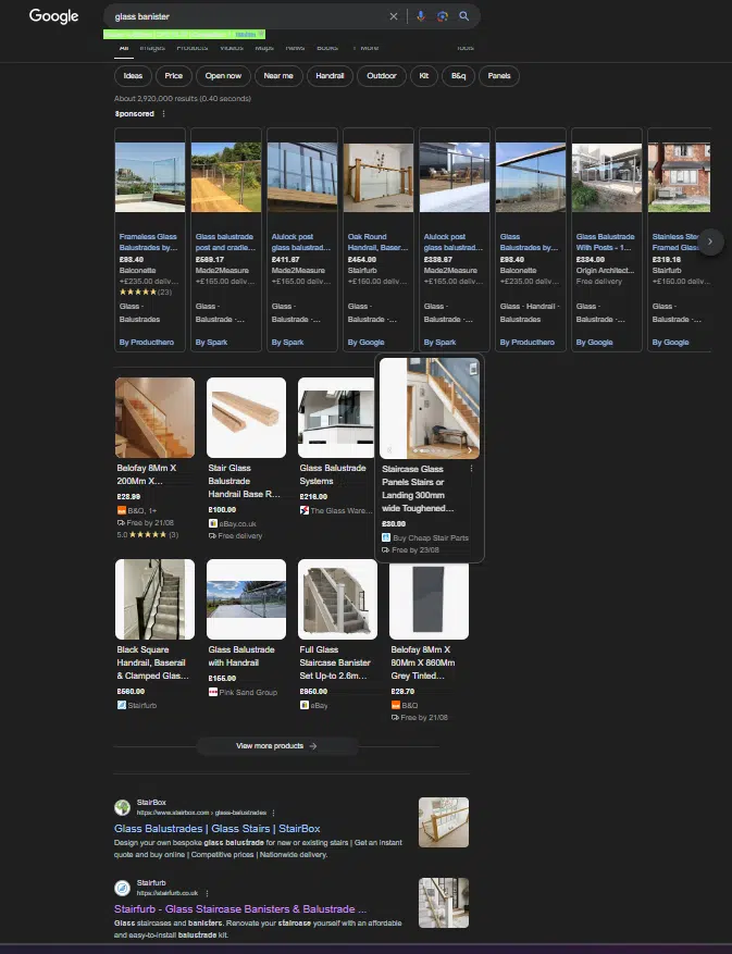 Résultats de la recherche pour « rampe d'escalier en verre »