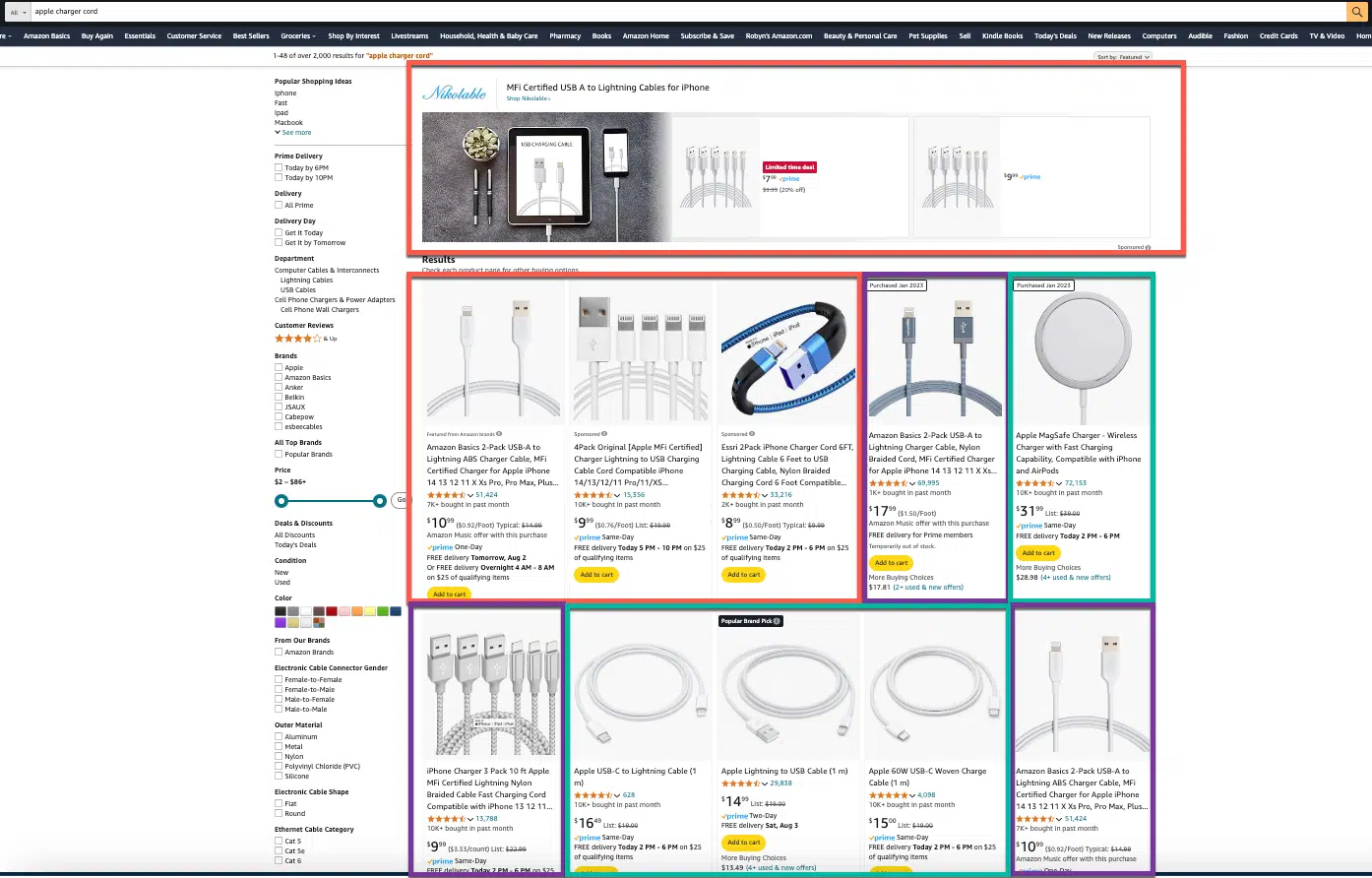 Câble de chargeur Apple - Recherche Amazon
