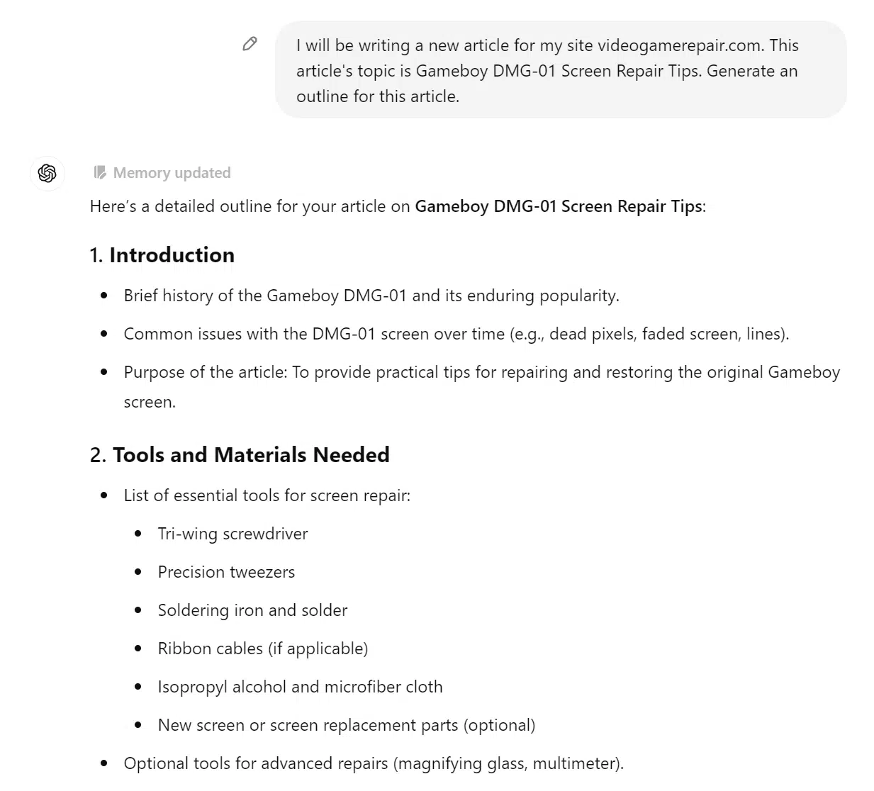 ChatGPT - Aperçu des articles