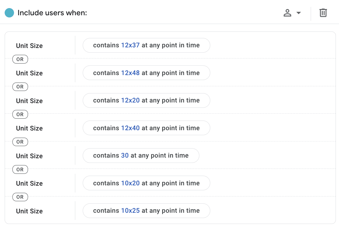 Audience Builder – Fonction « Ou »