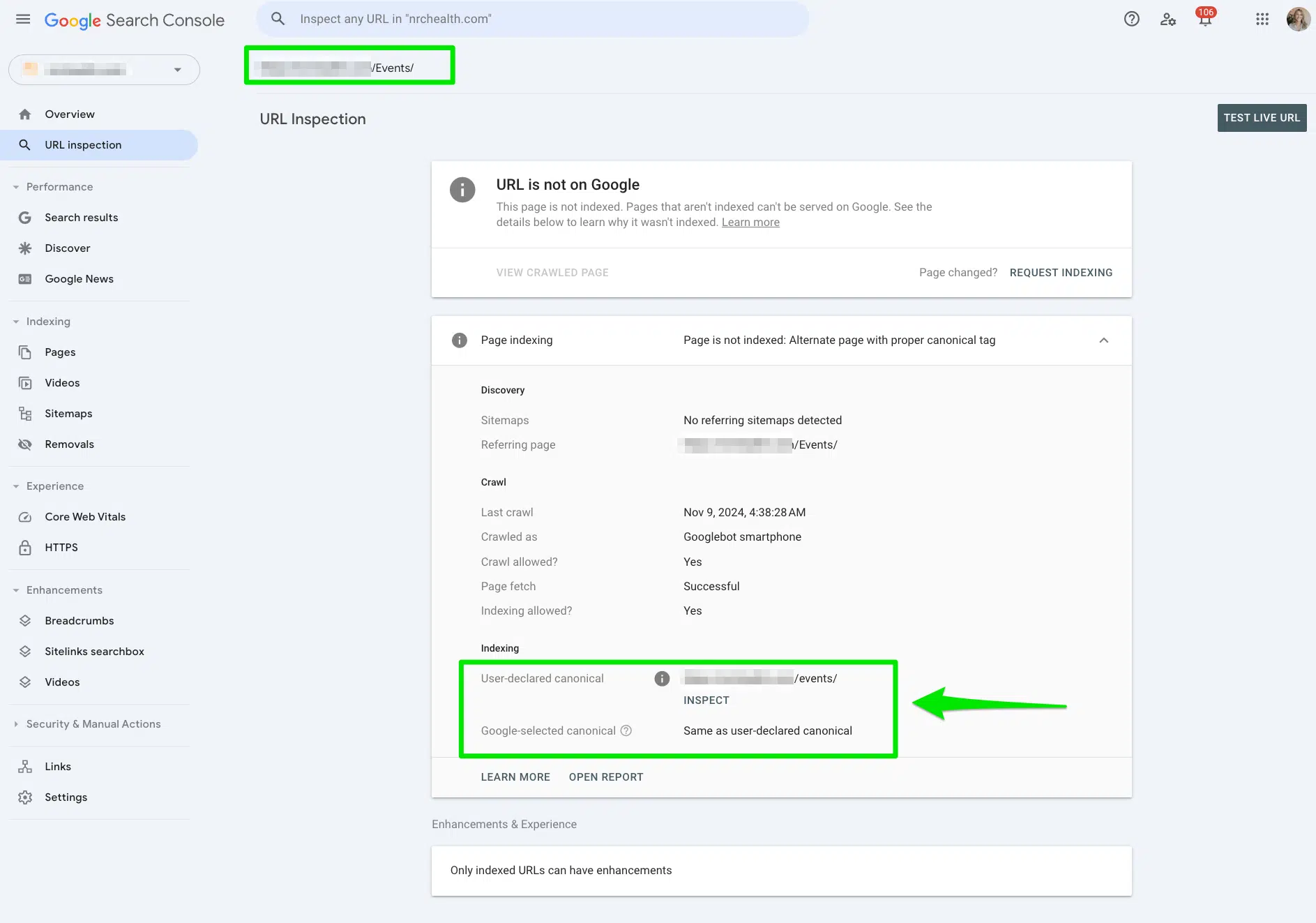 URL en majuscules-contenu-en double-page-alternative-balise-canonique-propre-google-search-console