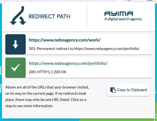 Chemin de redirection