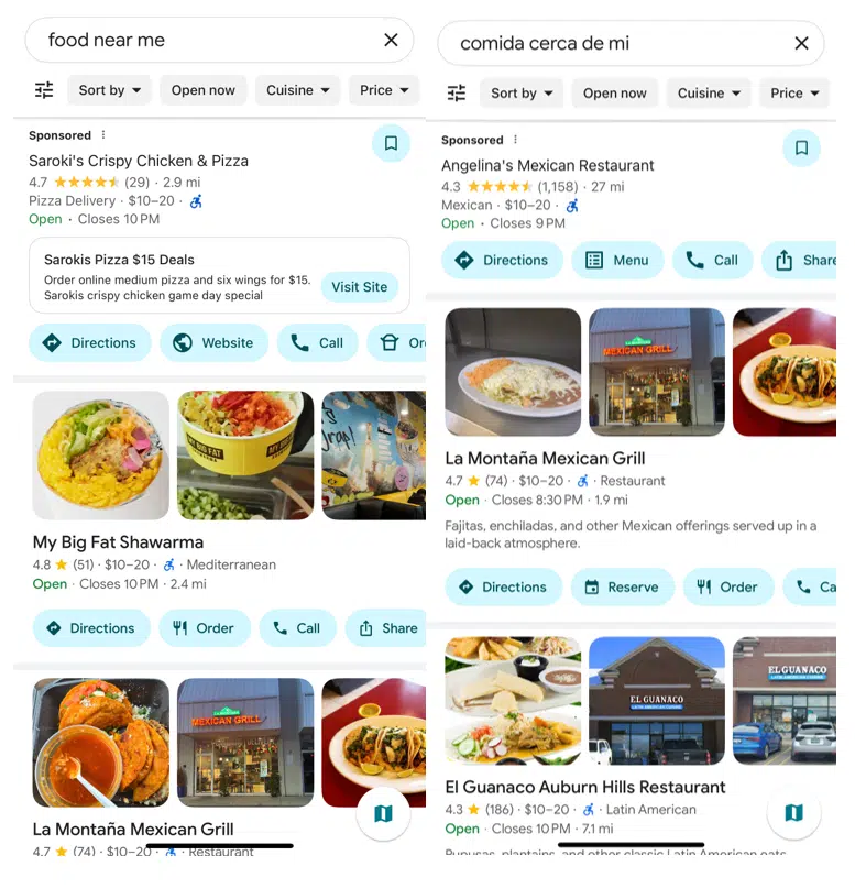 Recherches liées à la nourriture et en espagnol