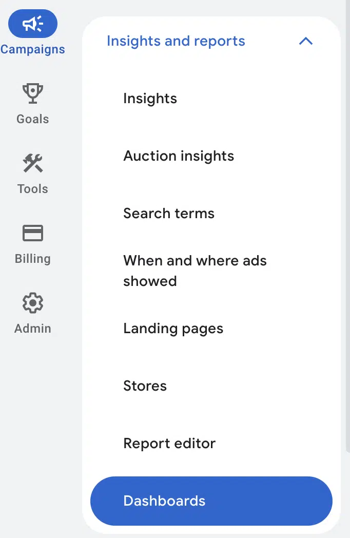 Google Ads - Tableaux de bord de campagne personnalisés