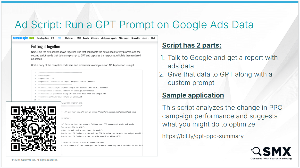 Script AD - Exécutez une invite GPT sur les données Google ADS