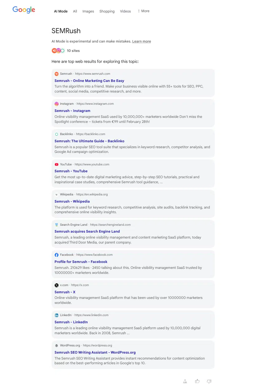 Google Ai Mode Semrush