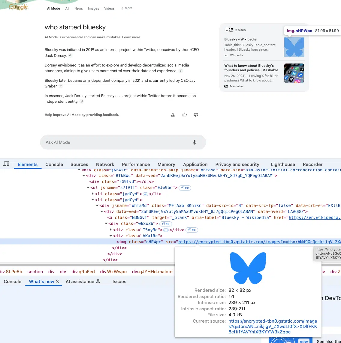 Mode google ai qui a commencé bluesky