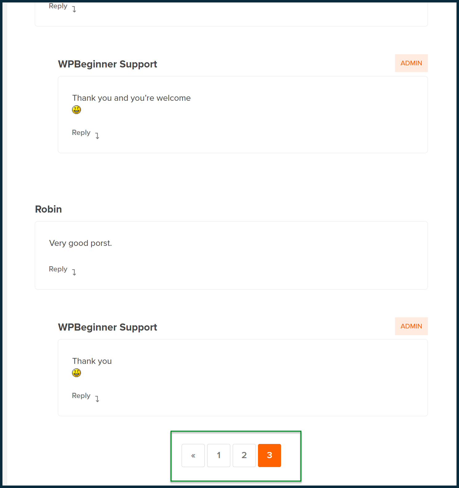 Article UGC Commentaires Pagination