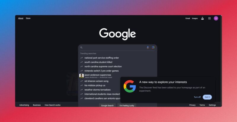 Google Discover Desktop allume 1744199443